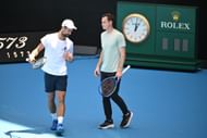 Novak Djokovic training with Andy Murray - Source: Getty